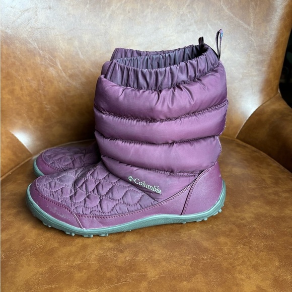 Columbia Minx Slip IV Quilted Burgundy Purple Waterproof Omni Winter Boots W9 - Picture 4 of 7